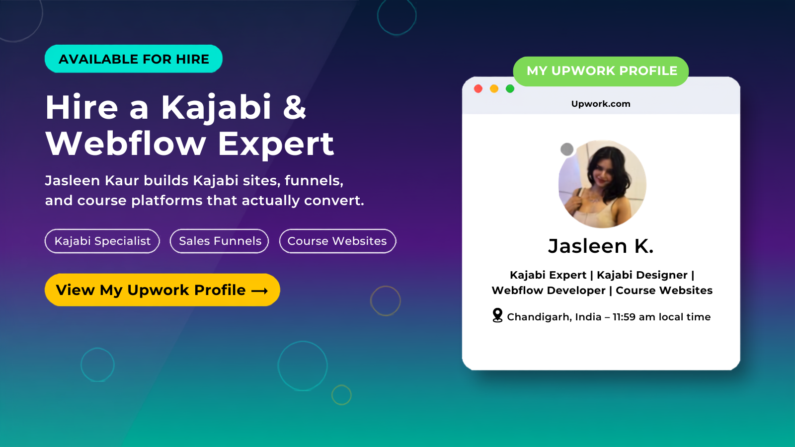 Jasleen Kaur - Kajabi & Webflow Developer on Upwork