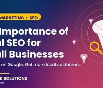 Local SEO strategy for small businesses shown through a map pin, search icon, and location signals
