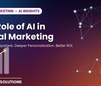AI in digital marketing – neural network and growth chart illustrating AI-driven campaign performance